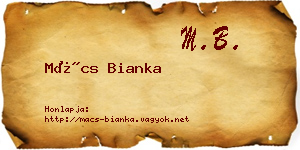 Mács Bianka névjegykártya