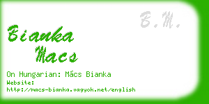 bianka macs business card