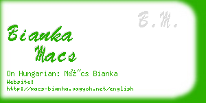 bianka macs business card